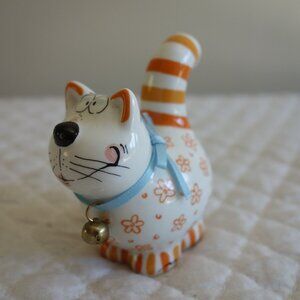 GOEBEL Adam & Ziege Whimsical Orange White Ceramic Salt & Pepper Shaker Cat